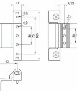 Alternative view of Neon Rebated Adjustable Butt Hinge for UPVC Doors