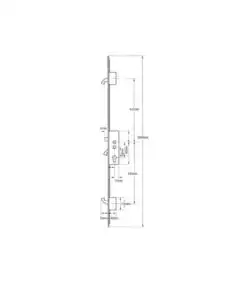Alternative view of Latch 3 Hooks Double Spindle Multipoint Door Lock