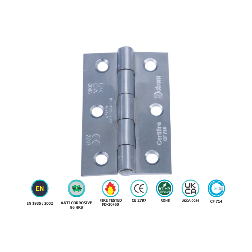 Plain Bearing Ce7 Butt Hinge - Pair 76mm with Multiple Finish 3 Plain Bearing Ce7 Butt Hinge - Pair 76mm with Multiple Finish
