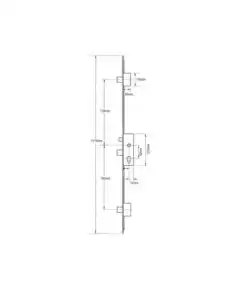 Alternative view of Latch 3 Drop Bolts Key Wind Operated Multipoint Door Lock - Flat 16mm or 20mm Faceplate
