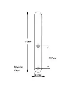 Alternative view of French Door External Blanking Plate 122mm Screw Centres