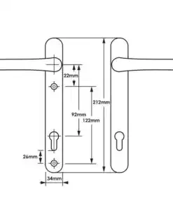 Alternative view of Lever UPVC Multipoint Door Handles - 92mm PZ Sprung 122mm Screw Centres