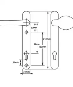 Alternative view of Lever Moveable Pad UPVC Multipoint Door Handles - 92mm PZ Sprung 122mm Screw Centres