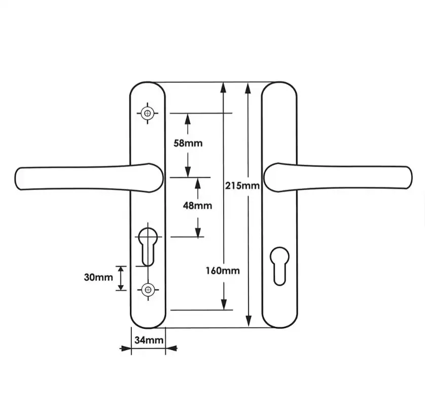 Lever Lever UPVC Multipoint Door Handles - 48mm PZ - Sprung - 160mm Screw Centres 5 Lever Lever UPVC Multipoint Door Handles - 48mm PZ - Sprung - 160mm Screw Centres - Image 5