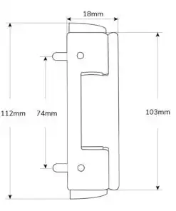 Alternative view of UPVC Butt Hinge 112mm 0Degrees