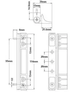 Alternative view of UPVC Butt Hinge - 115mm 0 Degrees
