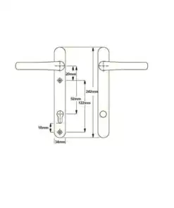 Alternative view of Ultion TS007 2* Lever Lever UPVC Multipoint Door Handles - 92mm PZ Sprung 122mm Screw Centres