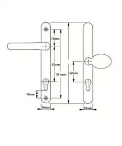 Alternative view of Secure Ultion TS007 2* Lever Pad UPVC Multipoint Door Handles - 92/62mm PZ Sprung 211mm Screw Centres
