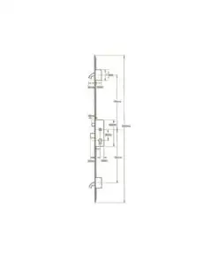 Alternative view of Trulock Latch Deadbolt 2 Hooks 24mm U-Rail Faceplate Multipoint Door Lock - Option 1 (top hook to spindle = 740mm)