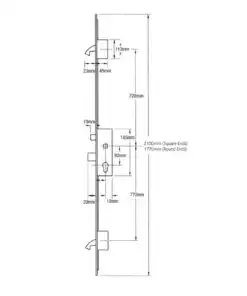 Alternative view of Trulock 45/92 Latch Deadbolt 2 Hooks 20mm Faceplate Lift Lever Multipoint Door Lock