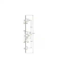 Alternative view of Trulock Latch Deadbolt 2 Hooks 24mm U-Rail Faceplate Multipoint Door Lock - Option 2 (top hook to spindle = 590mm)