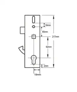 Alternative view of YS170 Doormaster Multipoint Genuine Gearbox - Lift Lever or Split Spindle