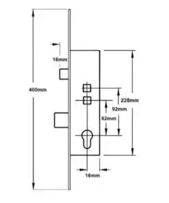 Alternative view of Yale Lockmaster Overnight Lock - Lift Lever or Double Spindle 16mm Faceplate