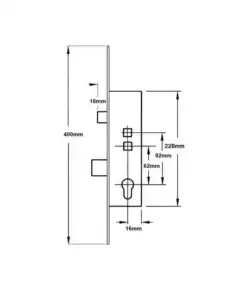 Alternative view of Lockmaster Overnight Lock - Lift Lever or Double Spindle 20mm Faceplate
