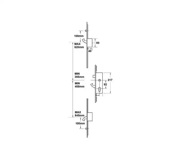 Doormaster Latch 3 Hook 2 Roller Split Spindle UPVC Professional Repair Multipoint Door Lock 4 Doormaster Latch 3 Hook 2 Roller Split Spindle UPVC Professional Repair Multipoint Door Lock - Image 4