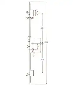 Alternative view of YS170 Series Round 20mm Faceplate Multipoint Door Lock - 1570mm