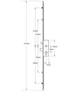 Alternative view of 856 Type 2 Latch Deadbolt 2 Rollers 2 Mushrooms Lift Lever Multipoint Door Lock