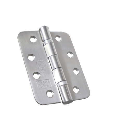 Stainless Steel Ball Bearing Hinge - Pair - CE13 Radius Corner 100 X 76 X 3mm with Satin and Polished Finish 1 Stainless Steel Ball Bearing Hinge - Pair - CE13 Radius Corner 100 X 76 X 3mm with Satin and Polished Finish