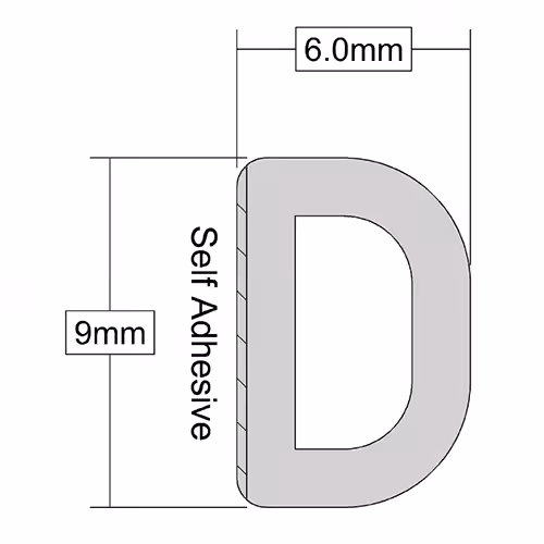 D Strip Self Adhesive EPDM Rubber