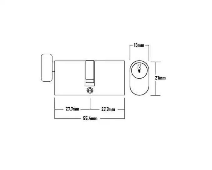 Oval Key and Turn Cylinders for Patio Doors