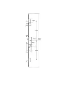 Cobra Latch Deadbolt 2 Hooks Multipoint Door Lock - 20mm Faceplate