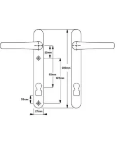 Invincible Surefire Lever Lever UPVC Multipoint Door Handles - 92mm PZ 122mm Screw Centres