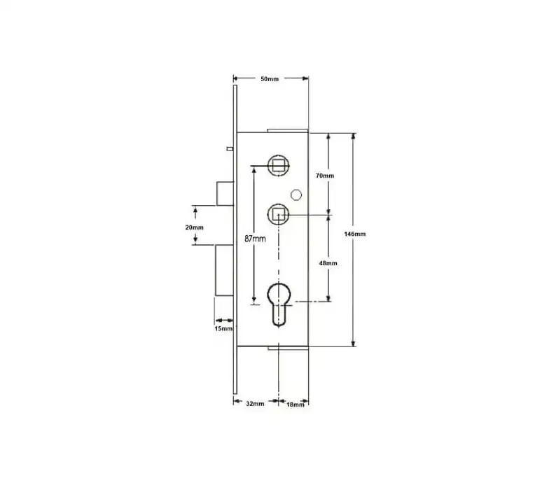 Gibbons Monalock Copy Gearbox With Snib For Aluminium Doors - Lift Lever or Double Spindle