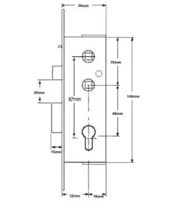 Gibbons Monalock Copy Gearbox With Snib For Aluminium Doors - Lift Lever or Double Spindle