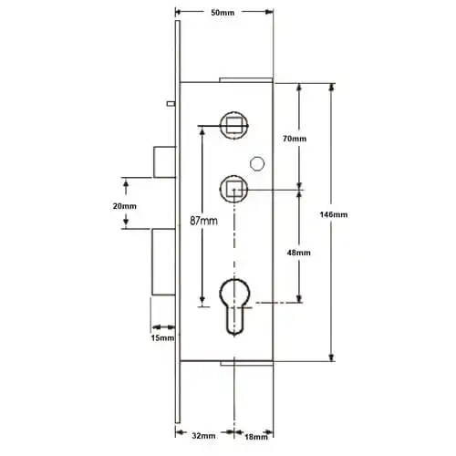 Gibbons Monalock Copy Gearbox With Snib For Aluminium Doors - Lift Lever or Double Spindle