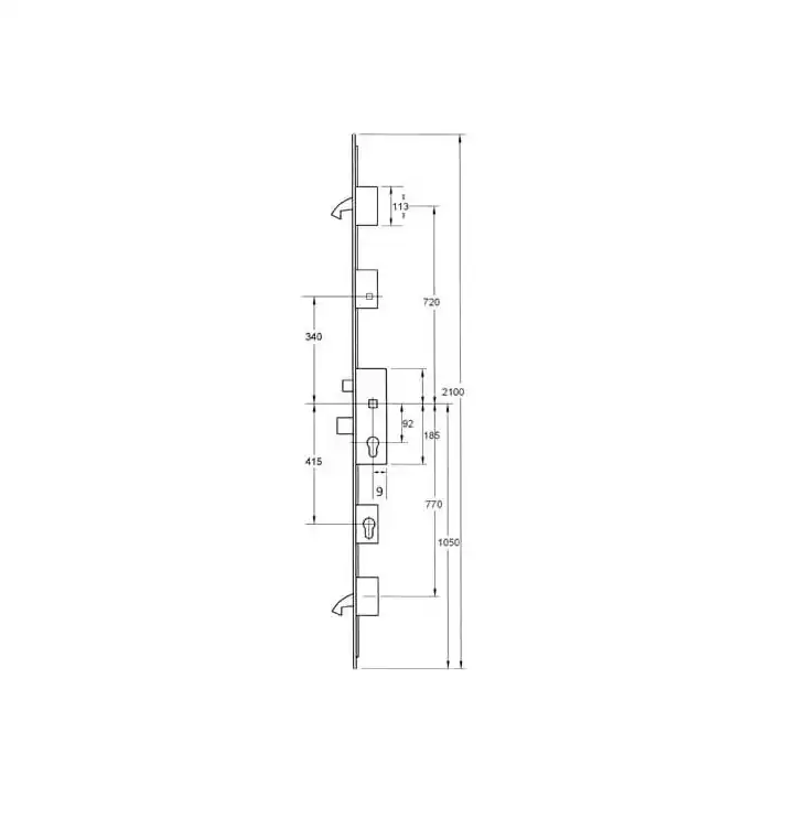 Cobra 55/92 Latch Deadbolt 2 Hooks Lift Lever Multipoint Door Lock - with Entryguard Lockout Facility