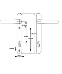 Classic Lever Lever UPVC Multipoint Door Handles - 92mm PZ Sprung 122mm Screw Centres
