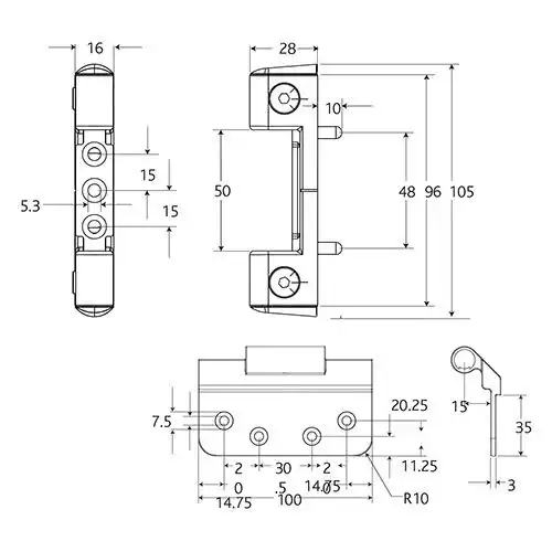Haven Intelligent Strength Hinges for Composite or Timber (3R10 version)
