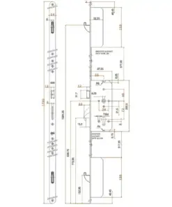 4923 Latch 3 Hookbolts Keywind Multipoint Door Lock