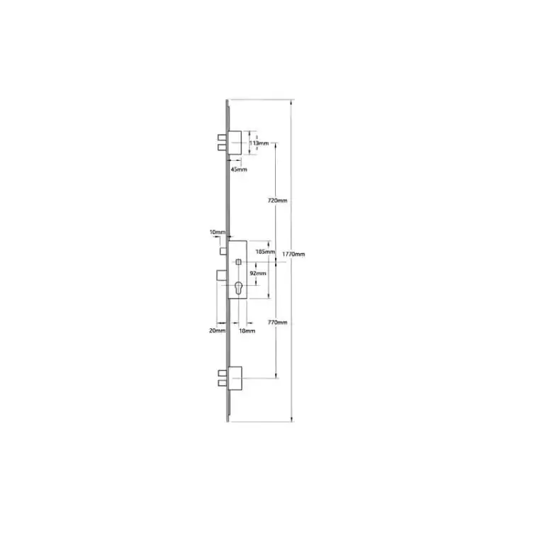 Thunderbolt Latch 5 Deadbolts Pyro 20mm Radius Faceplate Split Spindle Multipoint Door Lock