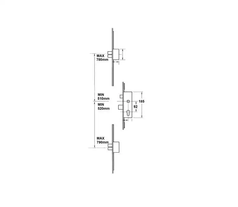 Thunderbolt Latch 5 Deadbolts Split Spindle Universal UPVC Repair Multipoint Lock