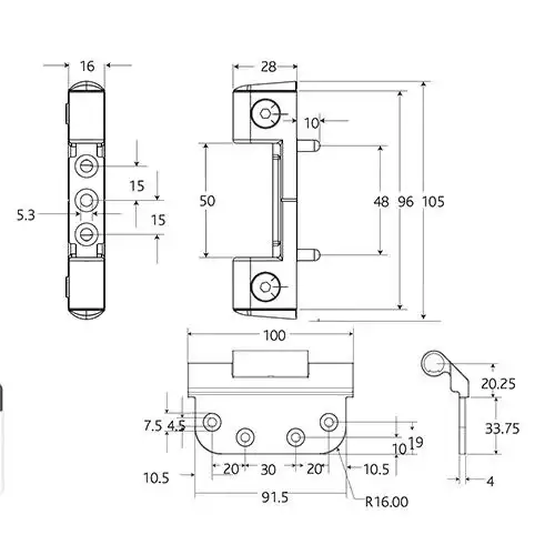 Haven Intelligent Strength Hinges for Composite or Timber (4R16 version)