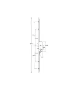 Latch Deadbolt 4 Rollers Split Spindle Multipoint Door Lock - Option 2 (top roller to spindle = 705mm)