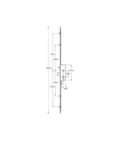 Latch Deadbolt 4 Rollers Split Spindle Multipoint Door Lock - Option 1 (top roller to spindle = 730mm)