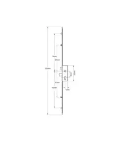 Latch Deadbolt 2 Rollers 2 Mushrooms Split Spindle Multipoint Door Lock - Option 1 (top roller to spindle = 730mm)