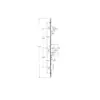 Latch Deadbolt 2 Hooks 2 Rollers Split Spindle Multipoint Door Lock - Option 2 (top hook to spindle = 730mm)