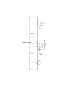Latch 3 Deadbolts Split Spindle Multipoint Door Lock - Option 2 (top deadbolt to spindle = 680mm)