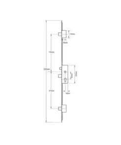 Europa Latch 3 Deadbolts Lift Lever Multipoint Door Lock - Option 2 (top deadbolt to spindle = 730mm)