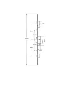Europa Latch Deadbolt 2 Hooks 2 Inboard Rollers Split Spindle Multipoint Door Lock (top hook to spindle = 726mm)