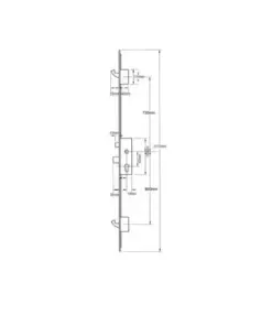 Europa Latch Deadbolt 2 Hooks 20mm Flat Faceplate Split Spindle Multipoint Door Lock