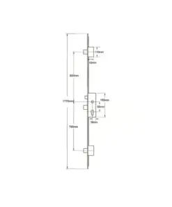 Secury A2 Latch 3 Deadbolts Auto Locking Multipoint Door Lock (top deadbolt to spindle = 800mm)