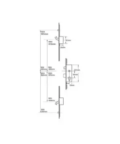 6735 2 Hook 2 Roller UPVC Repair Multipoint Door Lock