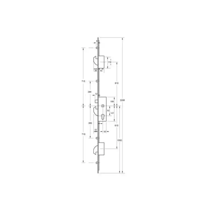 Latch 3 Hooks 4 Rollers Split Spindle Multipoint Door Lock