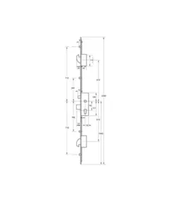 Latch Deadbolt 2 Hooks 4 Rollers Split Spindle Multipoint Door Lock - Option 1 (top hook to spindle = 610mm)