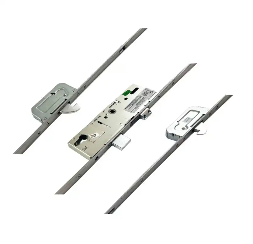 Latch Deadbolt 2 Hooks Interlocking French Door Lock Split Spindle Multipoint Door Lock (top hook to spindle = 380mm)