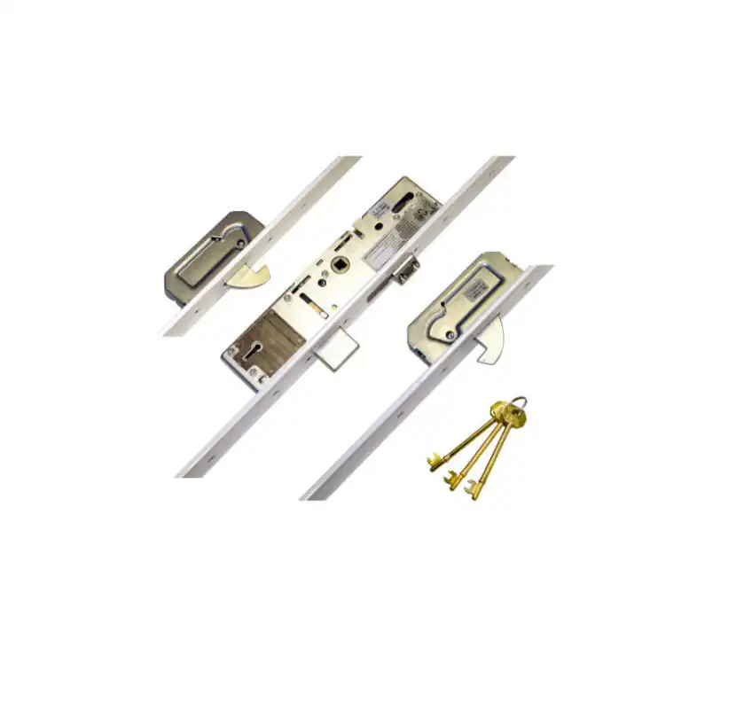 Vectis Latch Deadbolt 2 Hooks Split Spindle Flat 44mm White Faceplate Multipoint Door Lock